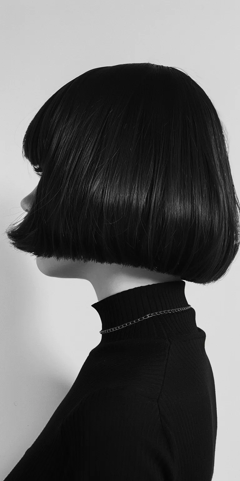 bobcut hair style Asymmetric cut, Bob Stacked bob, Layered hair, Finger wave