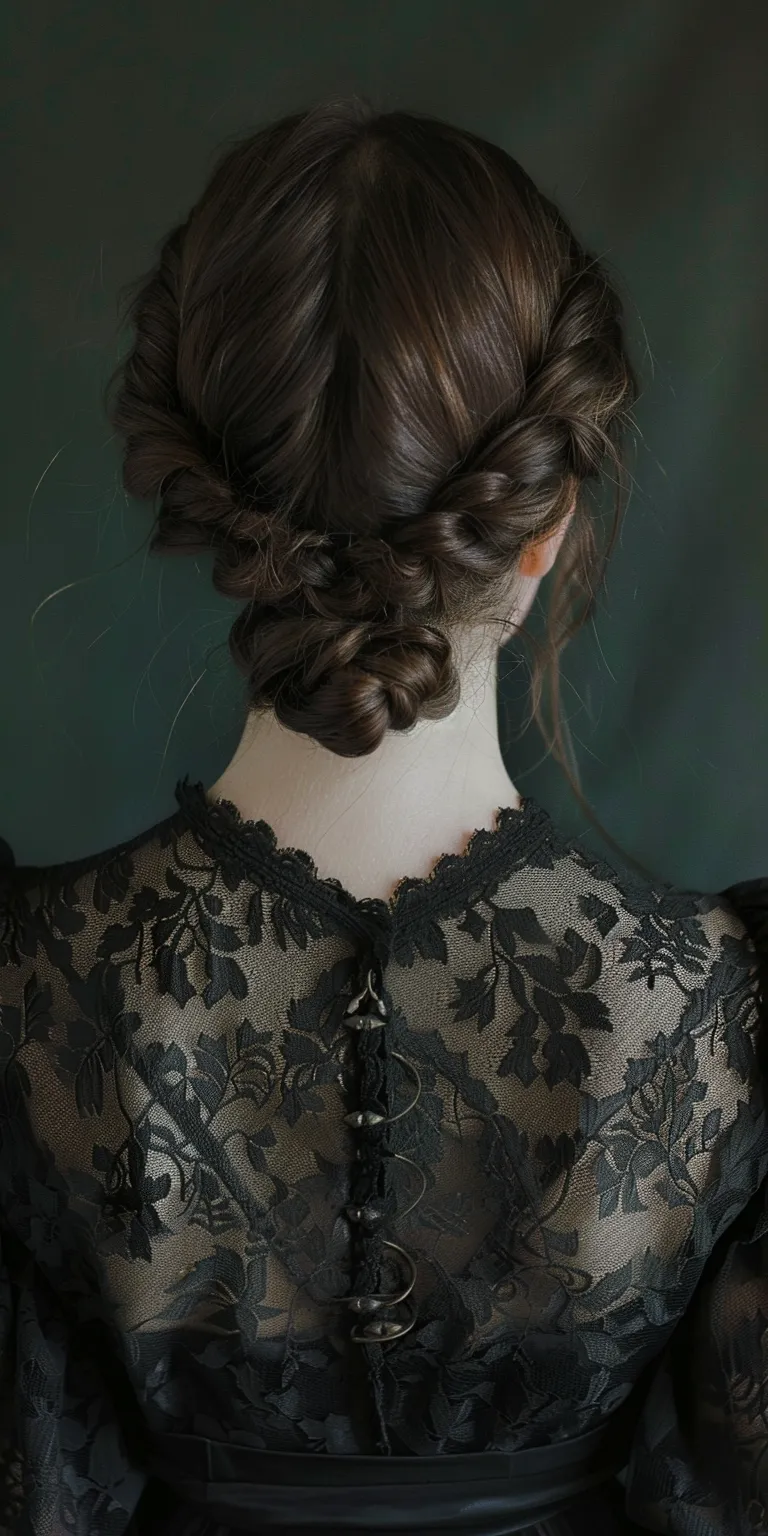 witch hairstyles Updo, Milkmaid braid, French Chignon, twist