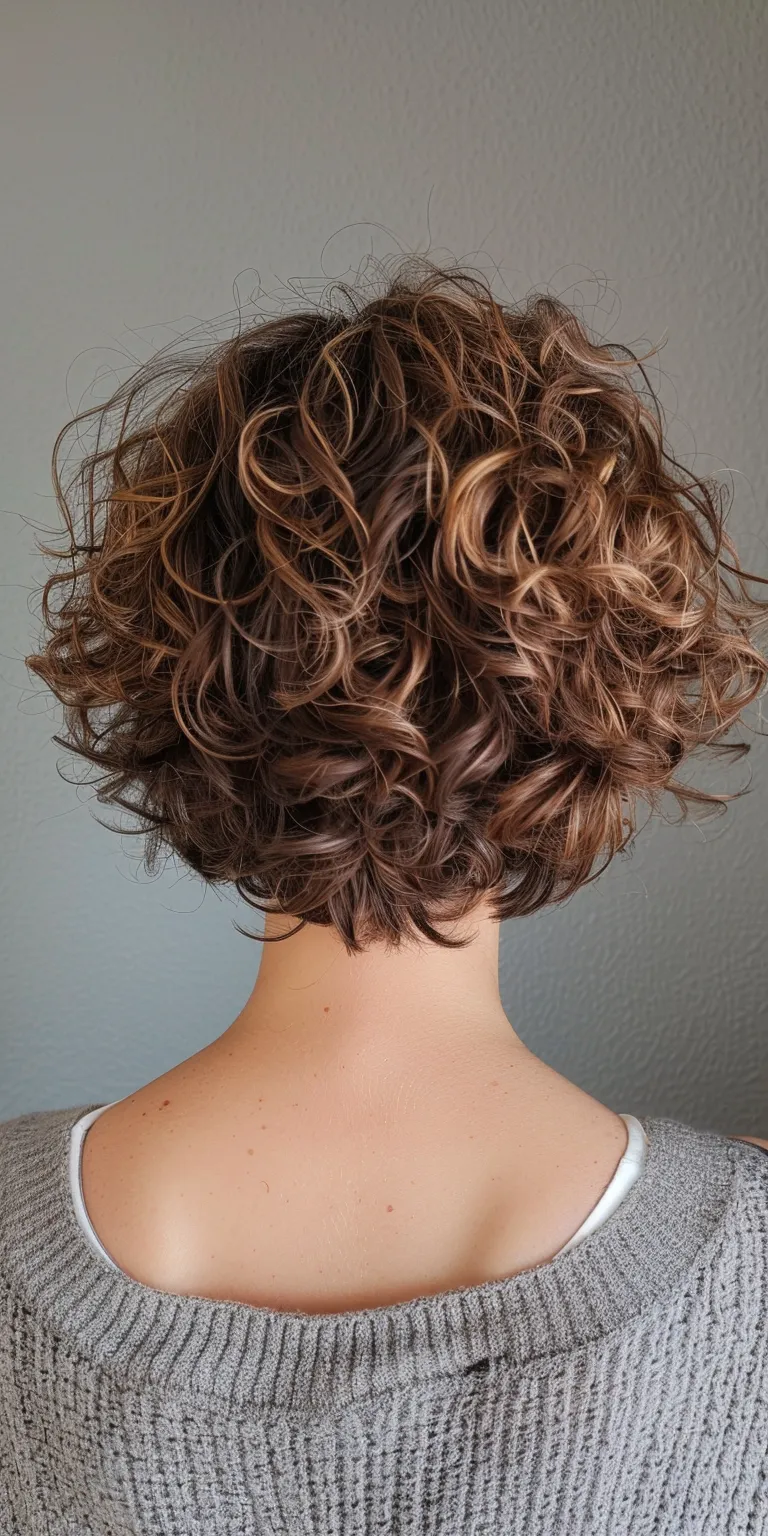 hair styles for short curly Digital perm, Layered hair, Asymmetric cut, Updo, Ringlets