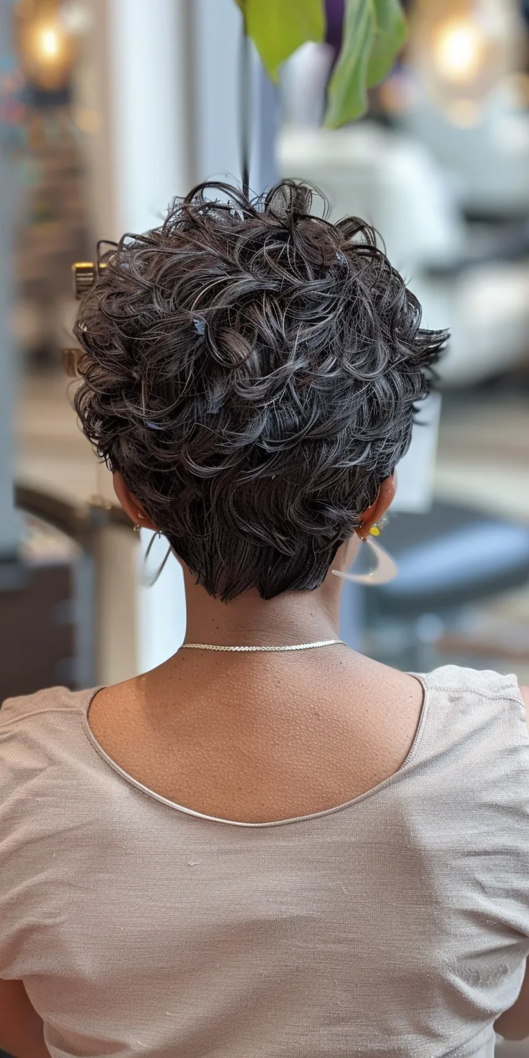 short hairstyles for thin hair over 50 Digital perm, Short brush cut, Updo, Asymmetric French twist