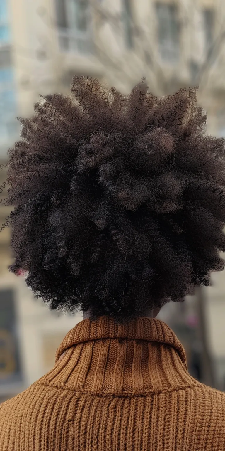 afro hairstyles Afro puffs, Kinky hair, Digital perm, Big Layered hair