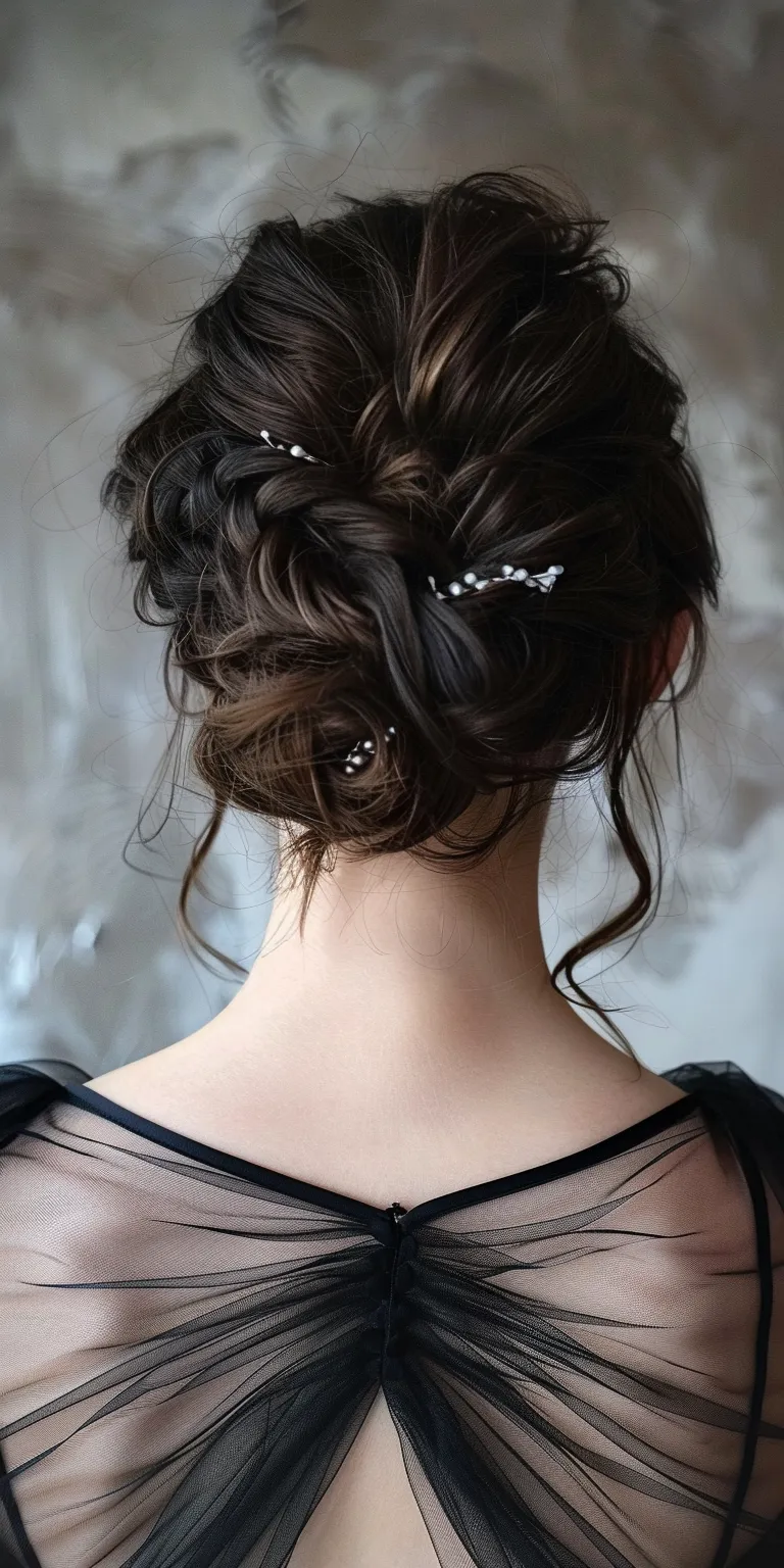 prom hairstyles for short hair Updo, Chignon, Milkmaid braid, French twist, Ballerina bun