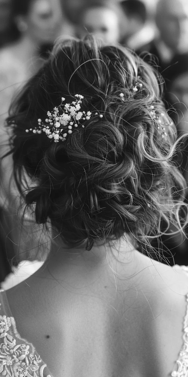 wedding guest hairstyles Chignon, Updo, Milkmaid braid, Feathered hair, Ringlets