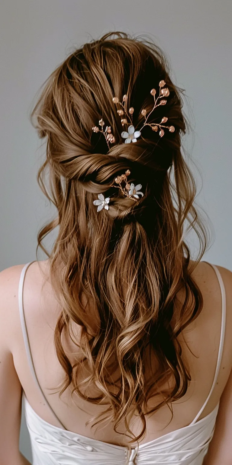 bridesmaid hairstyles for long hair Boho braids, Milkmaid braid, Updo, Waterfall French twist