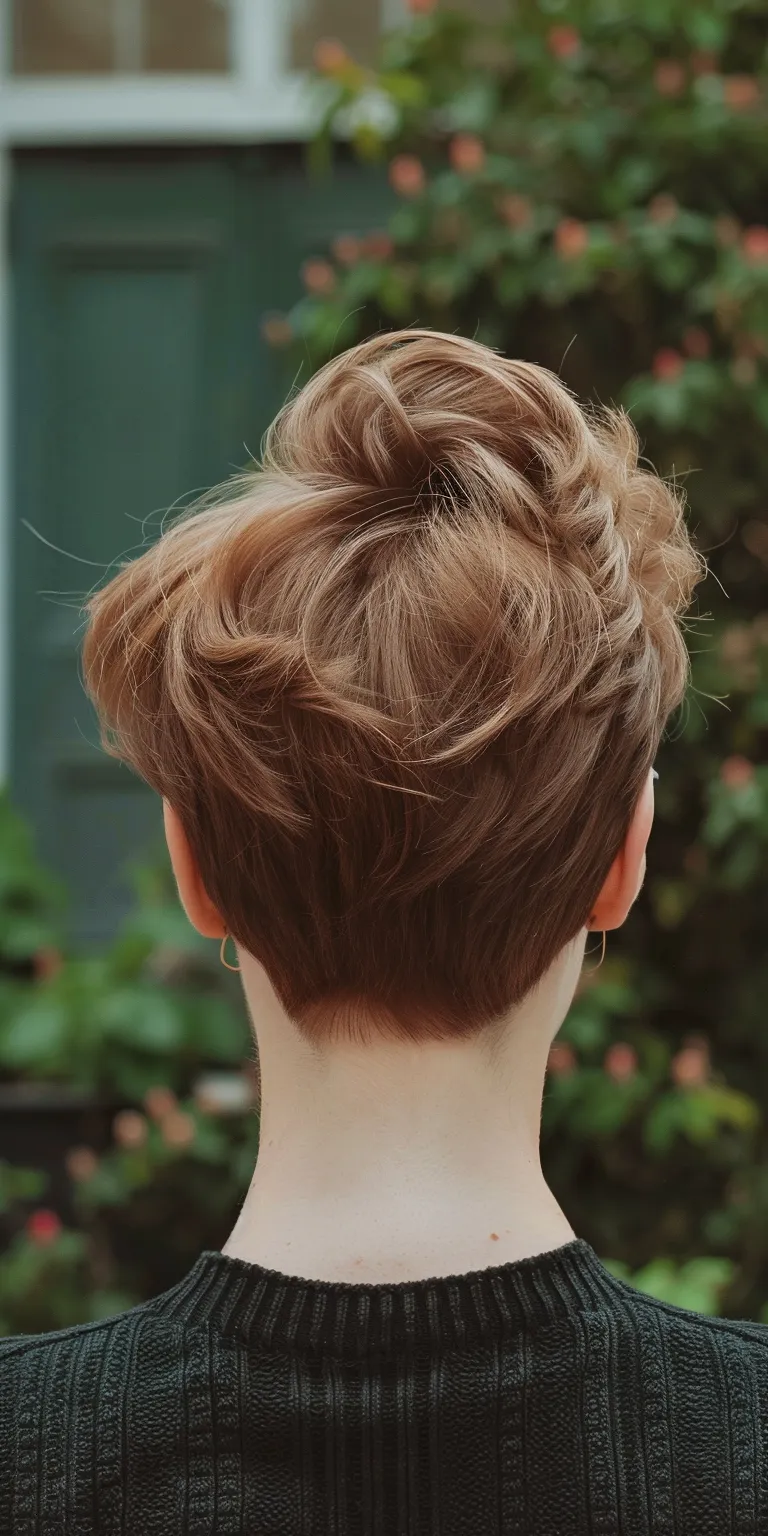 short hairstyles for thin hair Updo, Asymmetric cut, Chignon, Layered hair, French twist