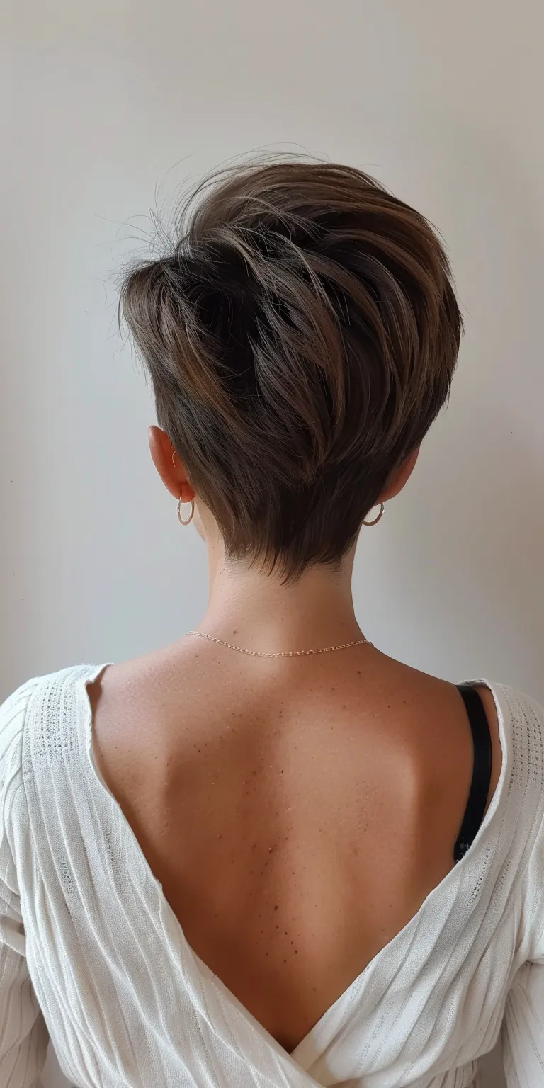 long pixie haircuts Updo, Chignon, French twist, Asymmetric cut, Ballerina bun