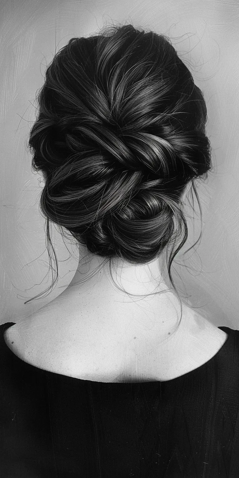 hair style for ladies Chignon, Updo, French twist, braid, Waterfall braids