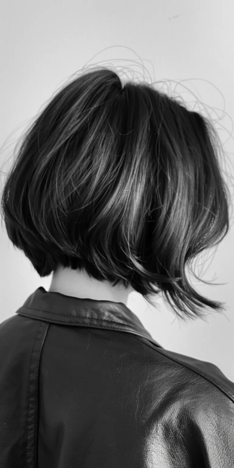 medium short haircuts Asymmetric cut, Bob Chignon, Short brush Layered hair