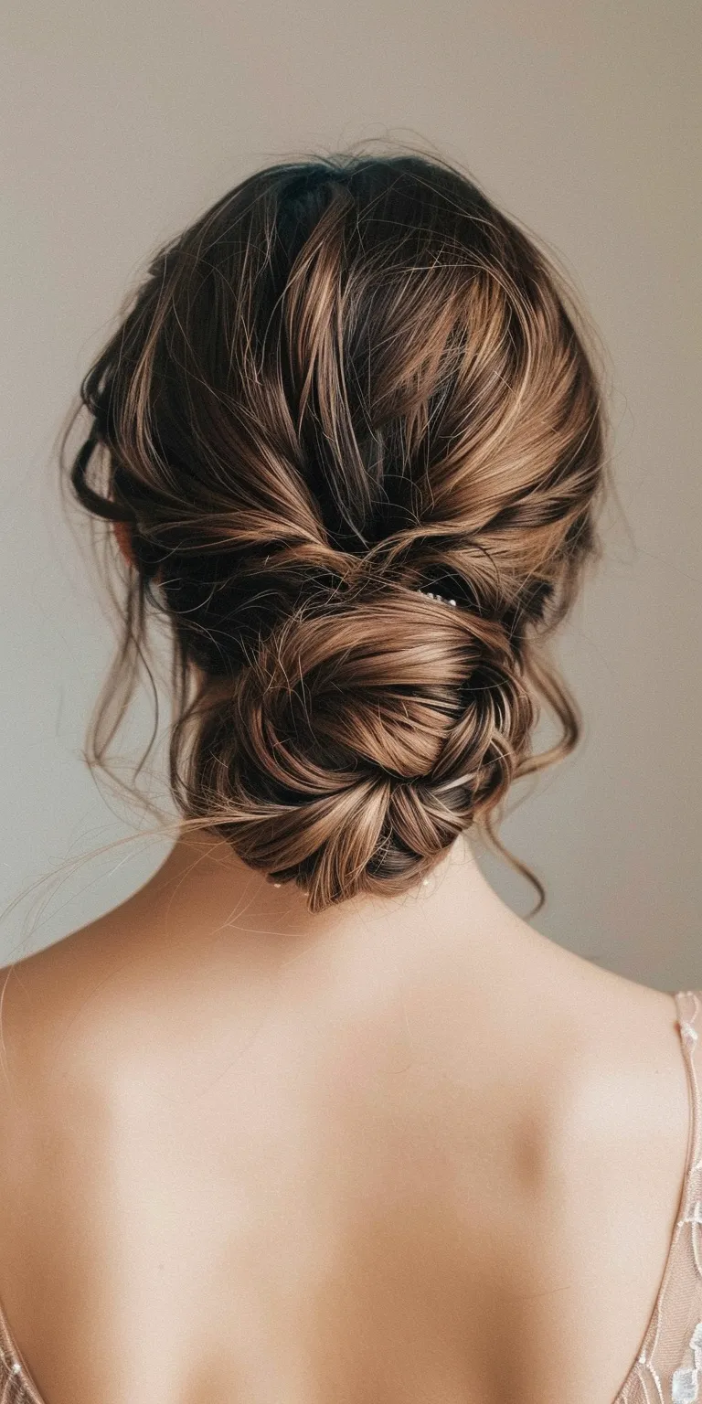 hairstyle for round face to look slim Chignon, Updo, French twist, braid, Milkmaid braid