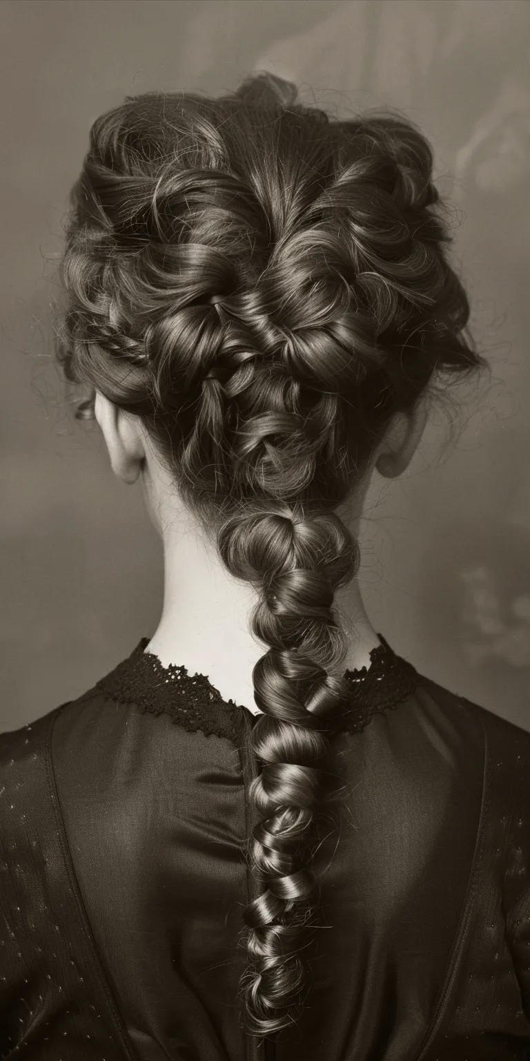 victorian hairstyles Milkmaid braid, Chignon, Updo, French Historical Christian