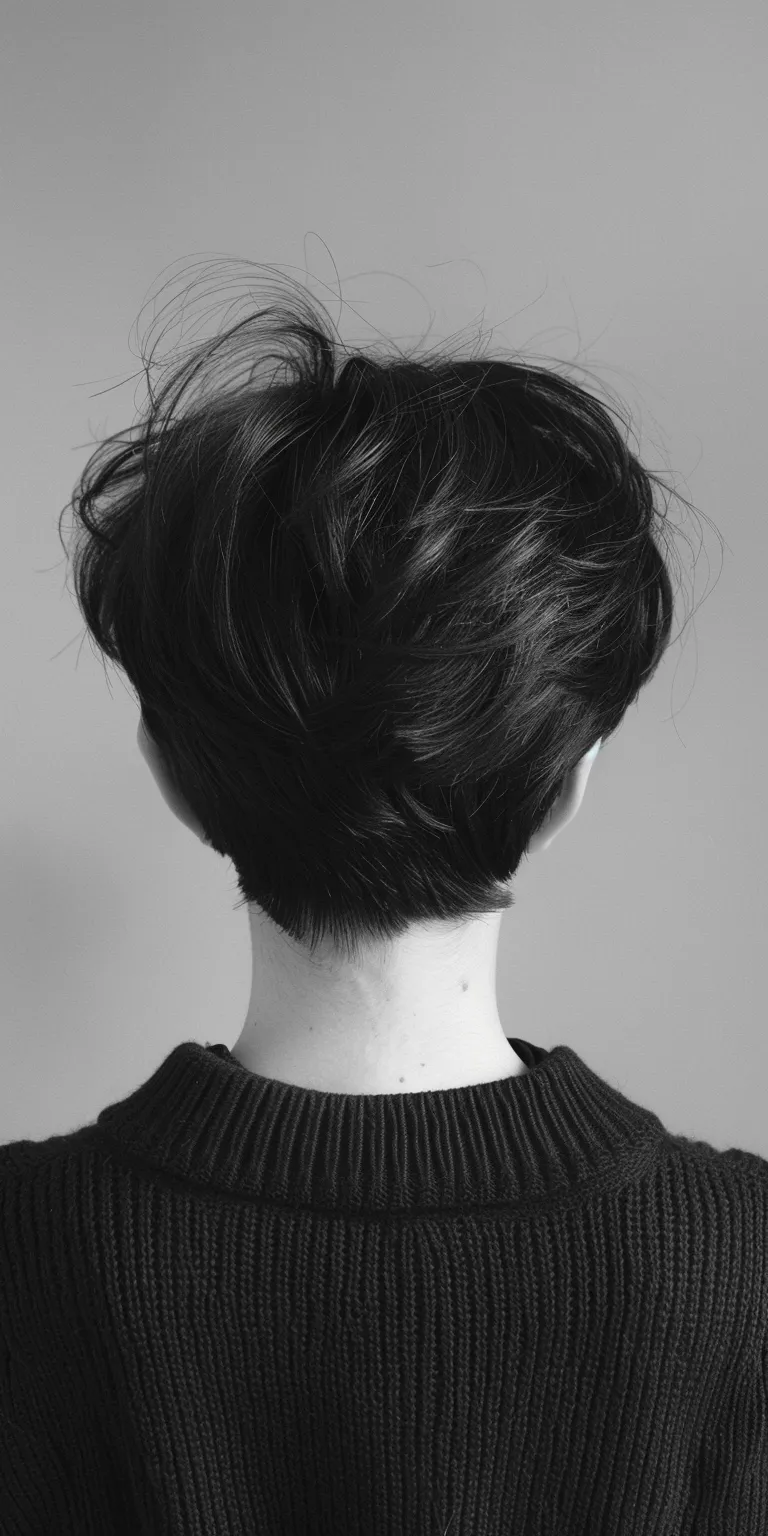 tomboy hairstyle Asymmetric cut, Short brush Pompadour, Chignon, Tonsure