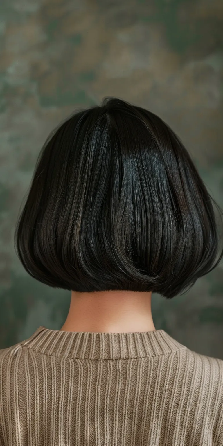 bob hairstyles with fringe Asymmetric cut, Bob Short brush Butterfly haircut, Japanese women's