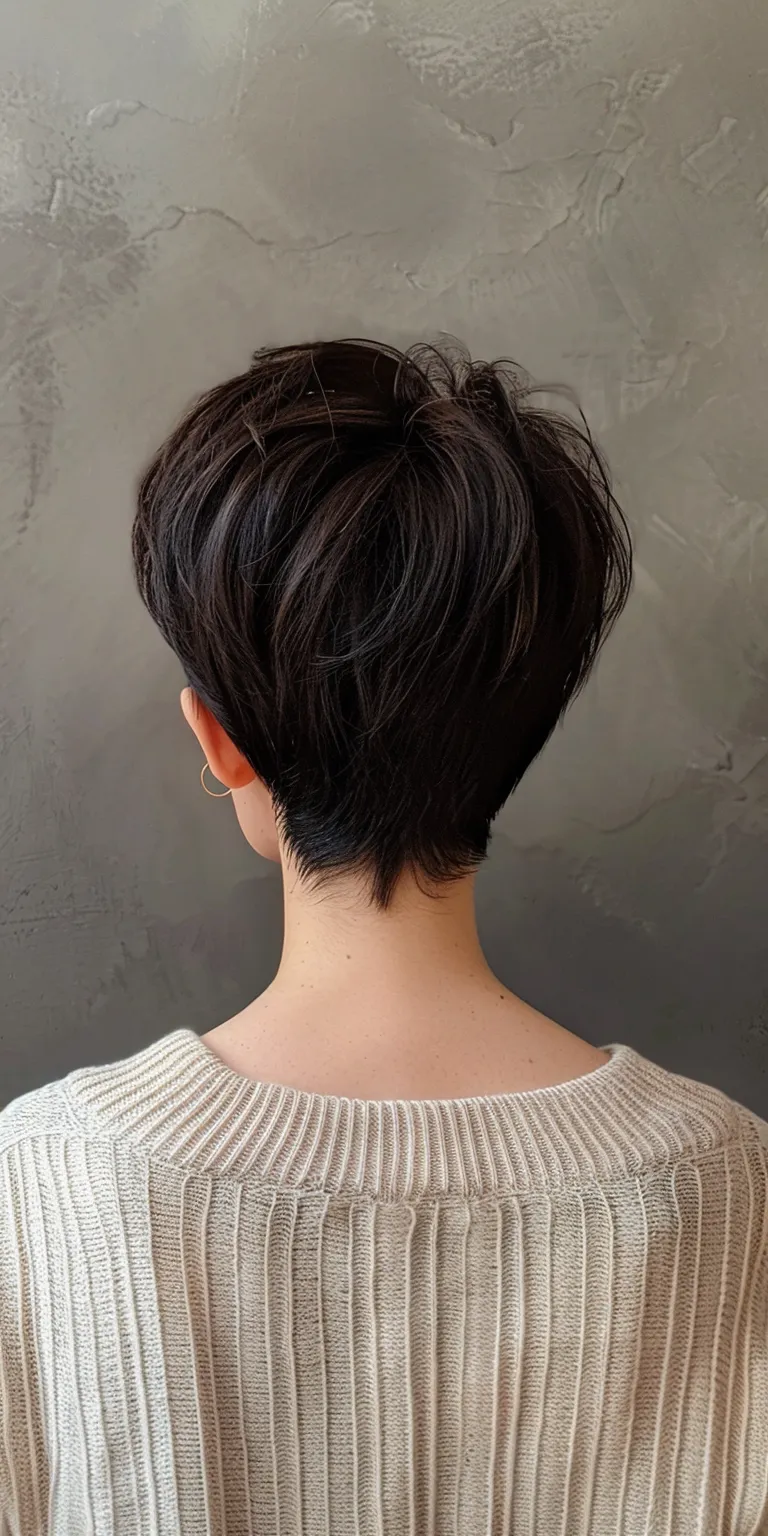 short pixie cuts Asymmetric cut, Pixie Short brush Japanese women's hairstyles, Chignon