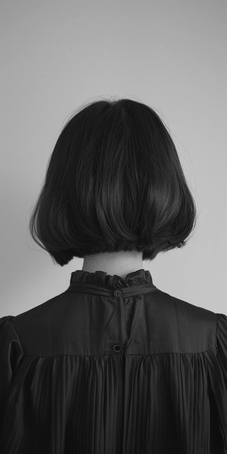 korean short hairstyle Asymmetric cut, Bob Chignon, Short brush Bouffant