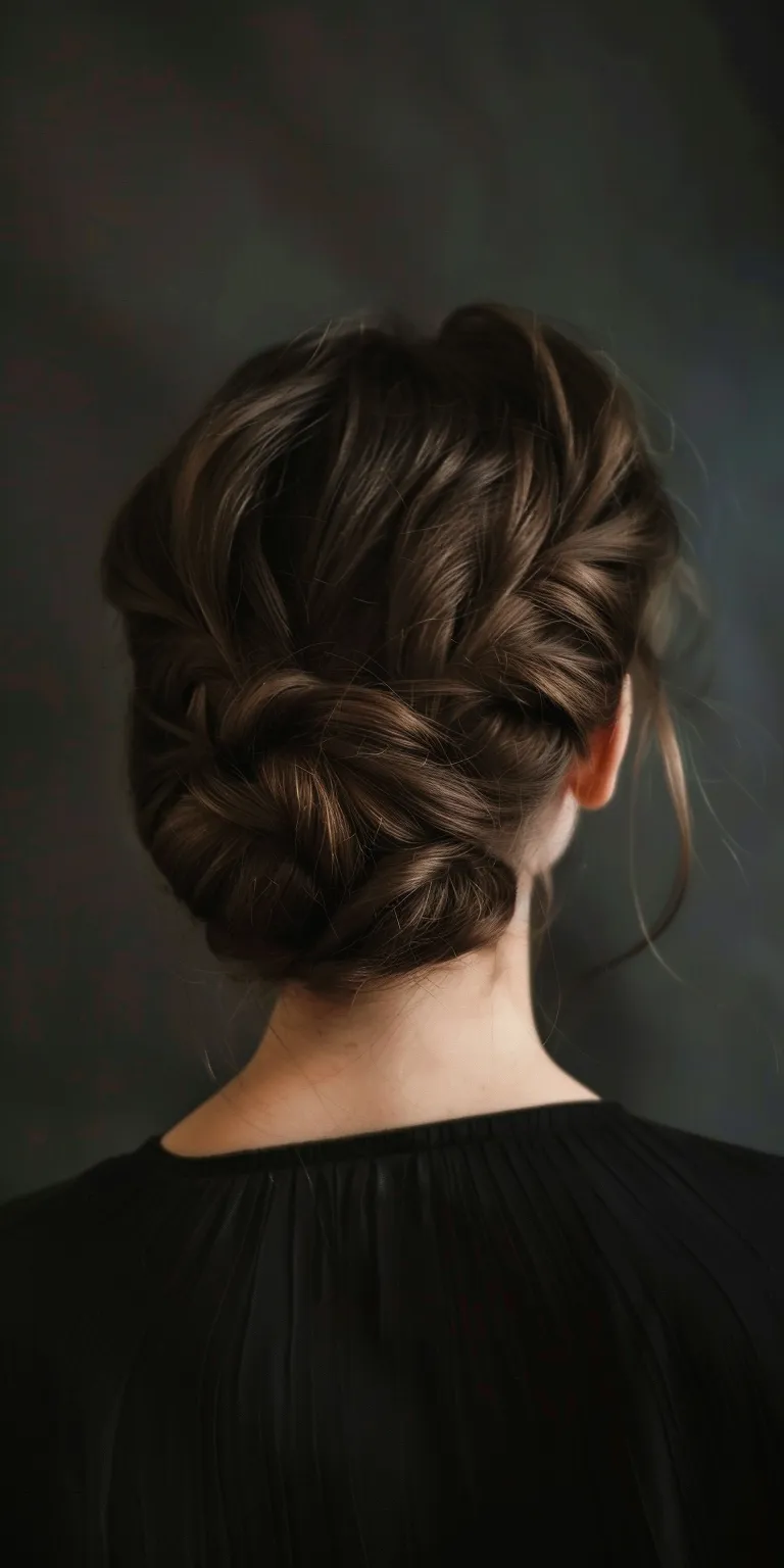 round face shape hairstyles Chignon, Updo, French twist, braid, Milkmaid braid