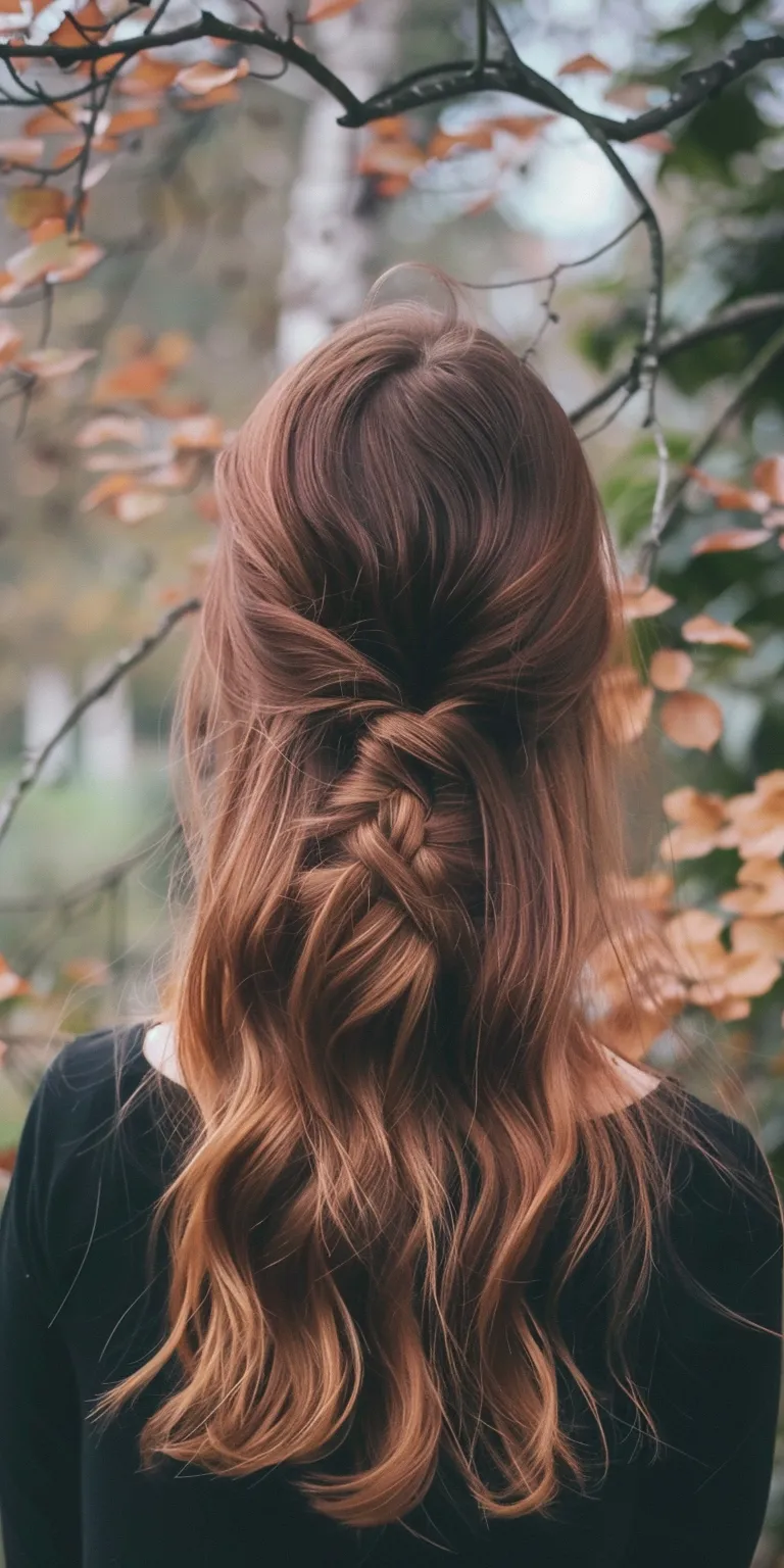 cute hairstyles for long hair French braid, Waterfall braids, Boho Updo, Braid