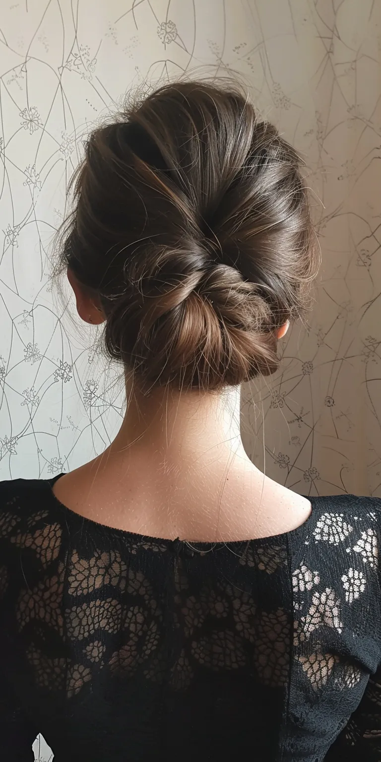 hair bun styles Ballerina bun, Chignon, Updo, French twist, Milkmaid braid