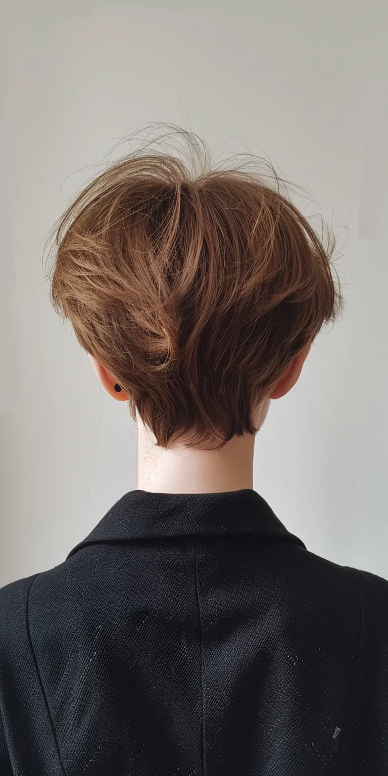 ideas for short hair styles Asymmetric cut, Short brush Chignon, Updo, Professional cut