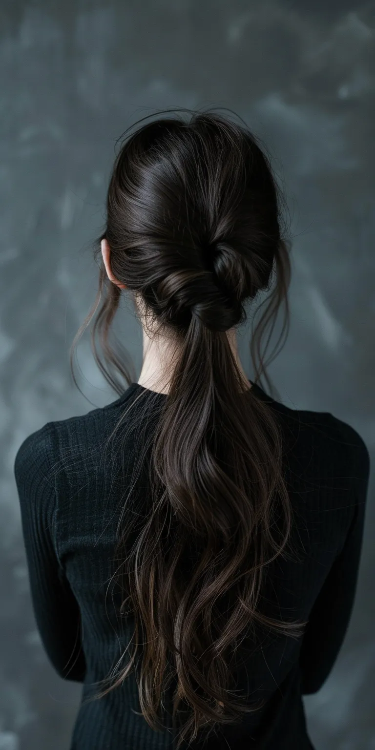 half ponytail hairstyles Chignon, Updo, French twist, Milkmaid braid, Layered hair