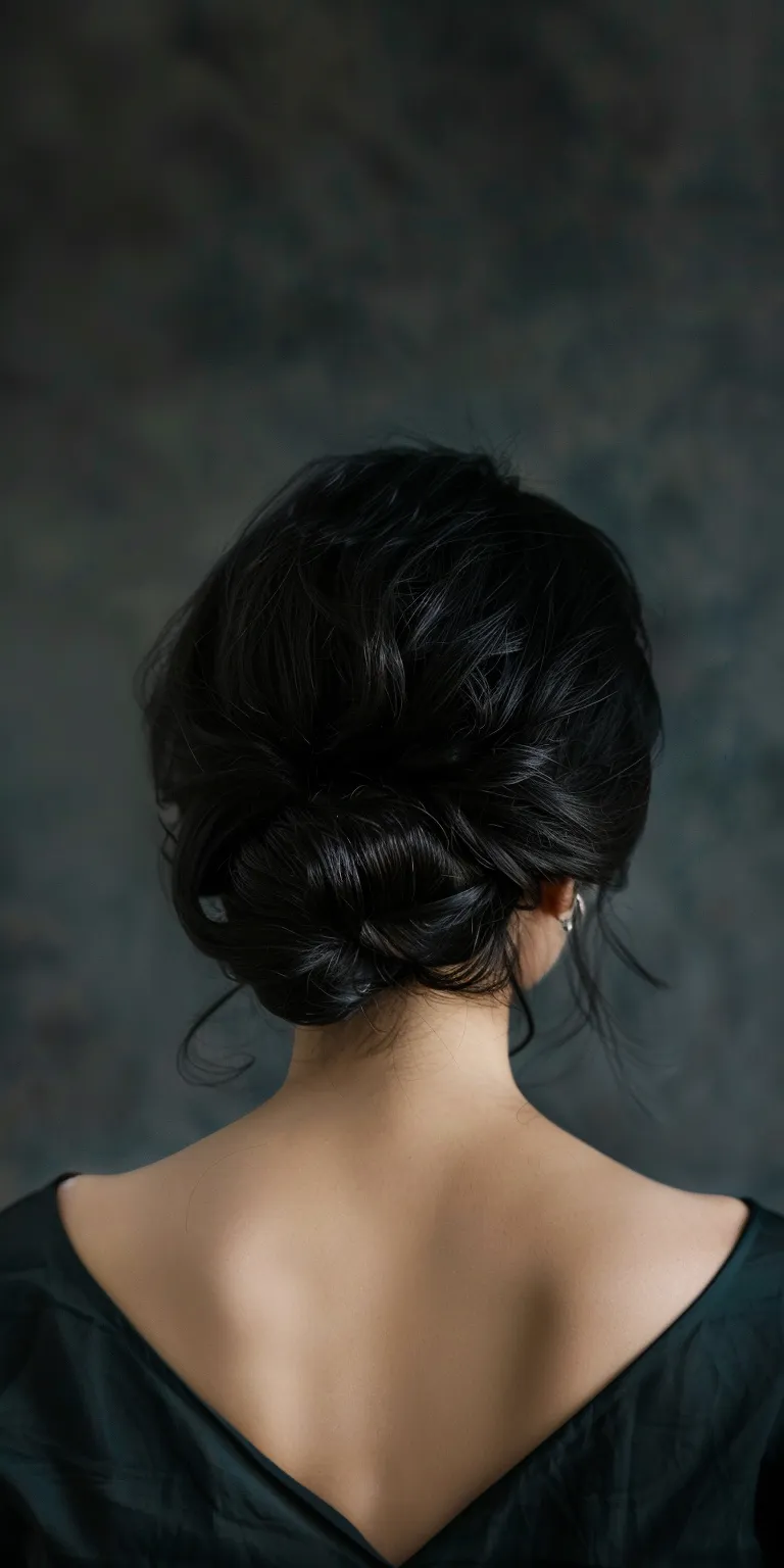 widows peak hairstyles Updo, Chignon, Milkmaid braid, French twist, Japanese women's