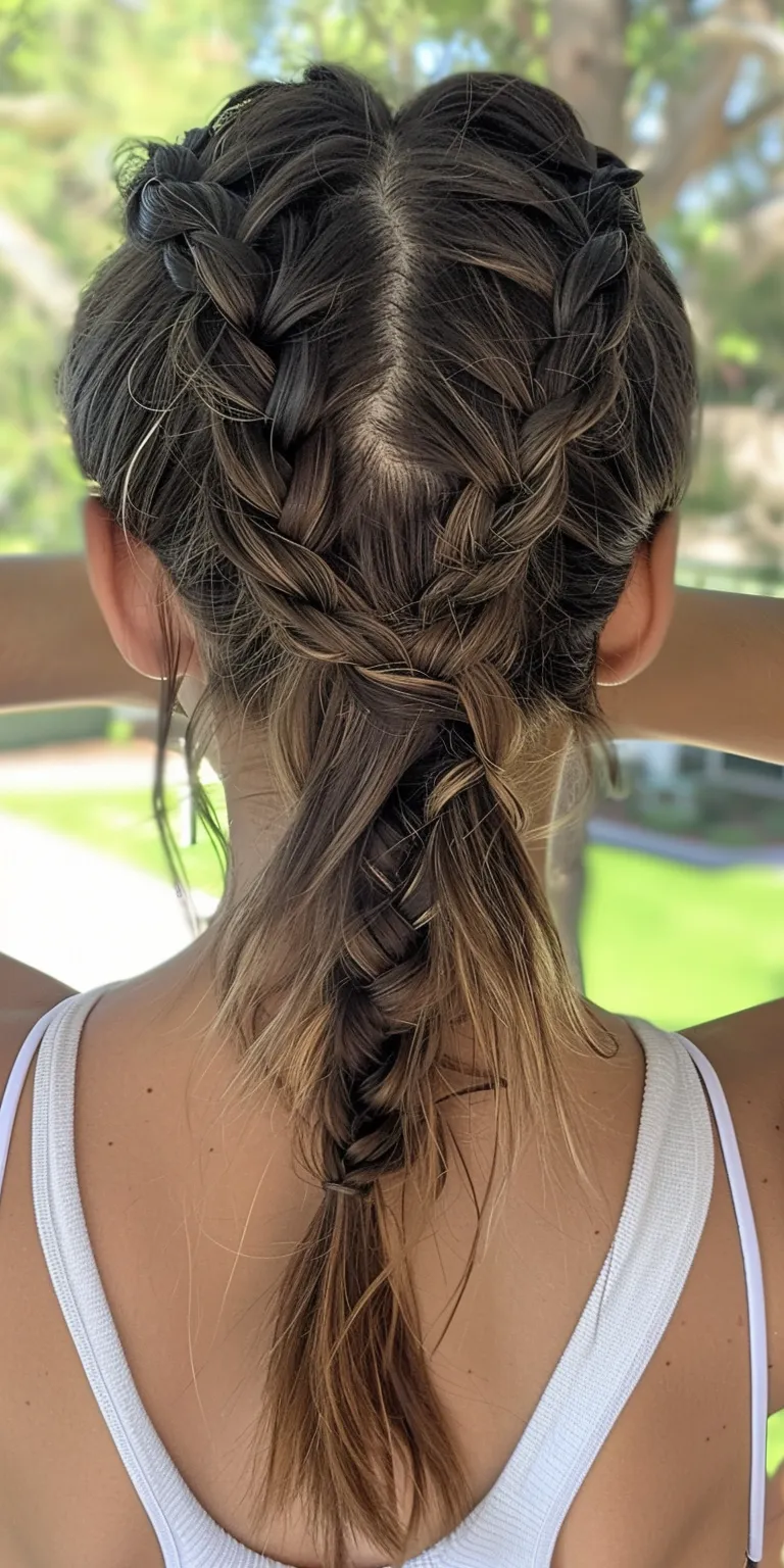 frontal hairstyles Waterfall braids, French braid, Braid, twist, Boho braids