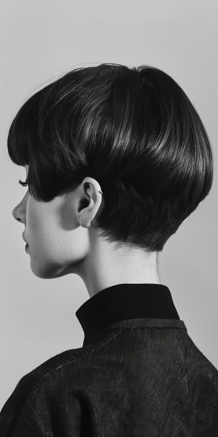 short haircuts for straight hair Asymmetric cut, Chignon, Pompadour, Tonsure, Butterfly haircut