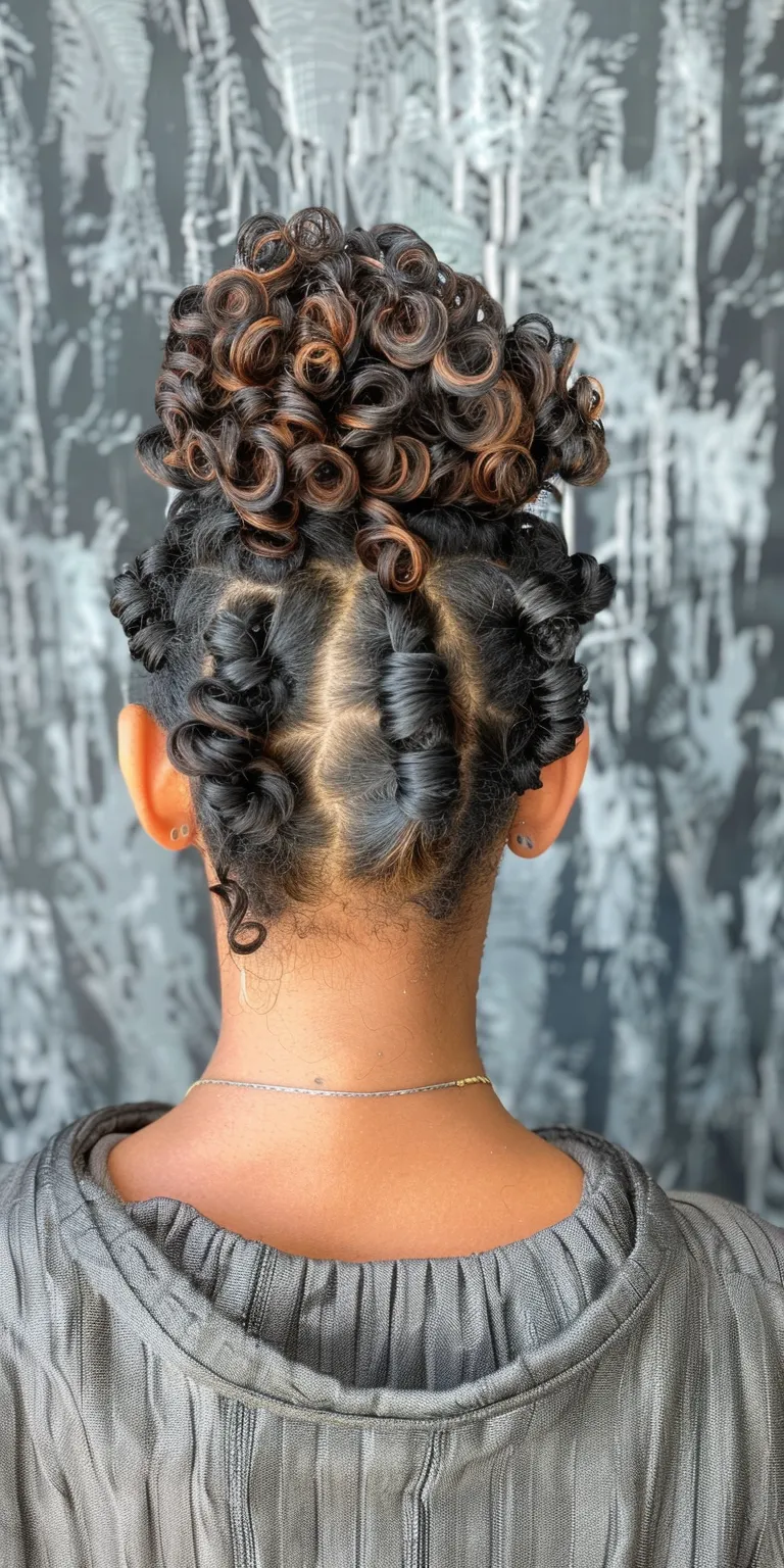 knotless twist French twist, Updo, Digital perm, Finger wave, Waterfall braids