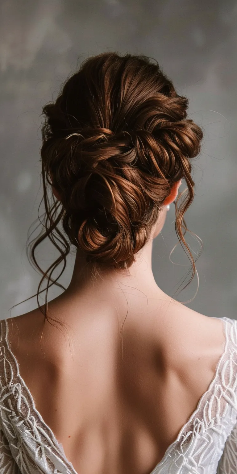 updo hairstyles for long hair Updo, Chignon, Milkmaid braid, Ballerina bun, French braid