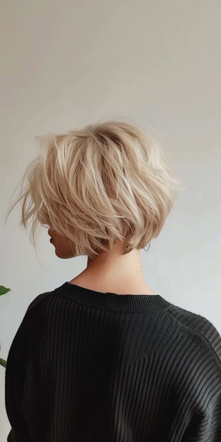 cute short haircuts Asymmetric cut, Short brush Layered hair, Pixie Digital perm