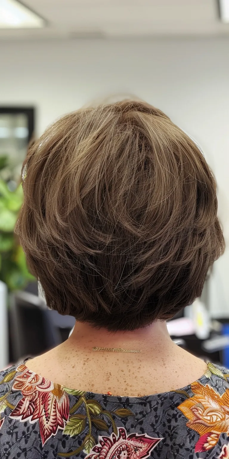 haircuts for fine hair Short brush cut, Digital perm, Asymmetric Professional Bouffant