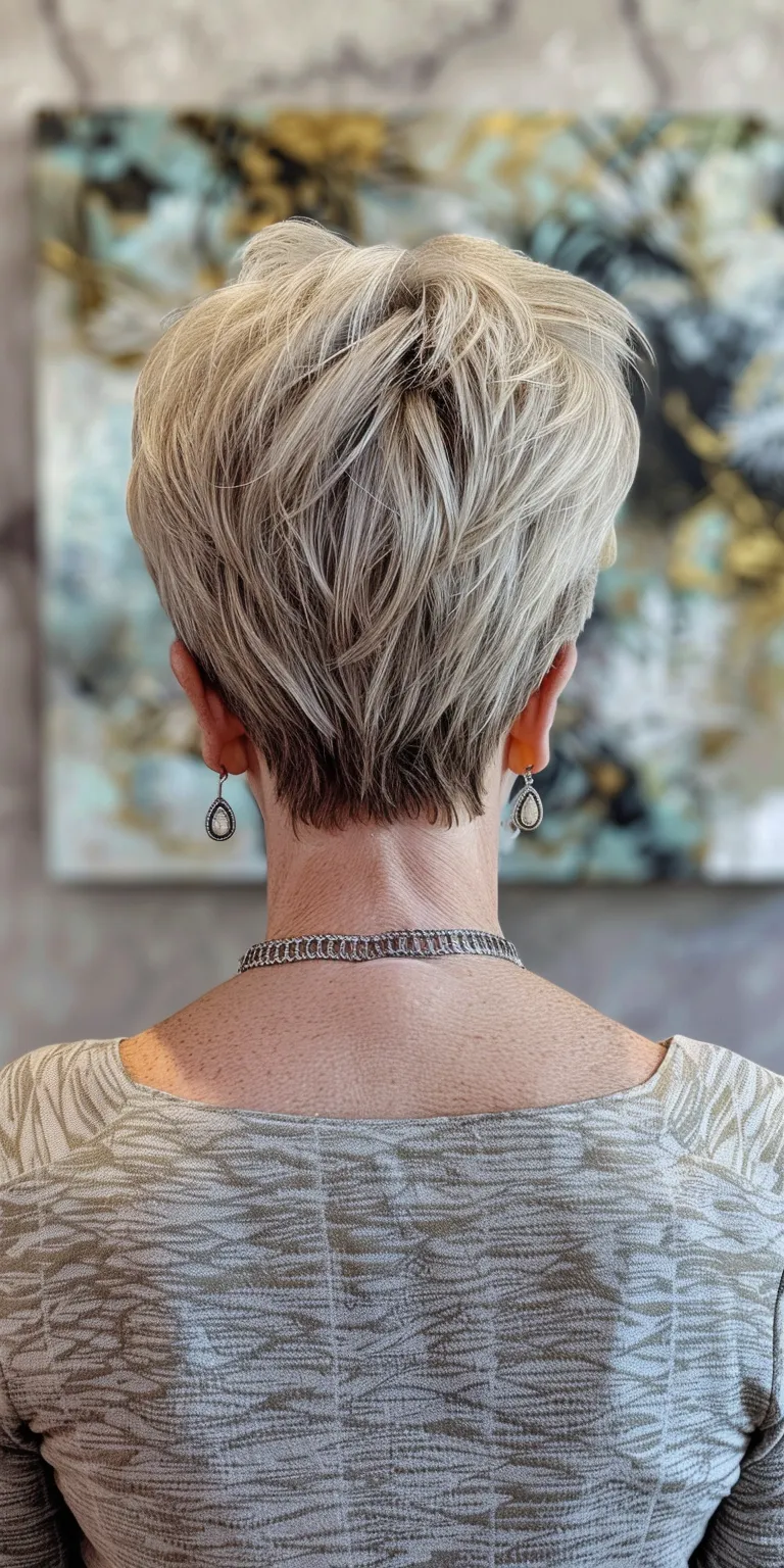 pixie haircuts for fine hair Short brush cut, Asymmetric Pixie French twist, Updo