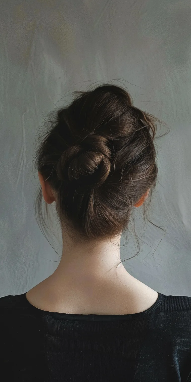 half bun hairstyle Chignon, Updo, Ballerina bun, Milkmaid braid, French twist