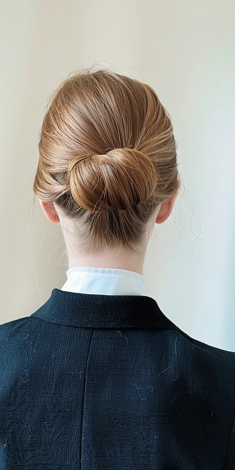 slick back bun Chignon, Updo, French twist, Ballerina bun, Japanese women's hairstyles