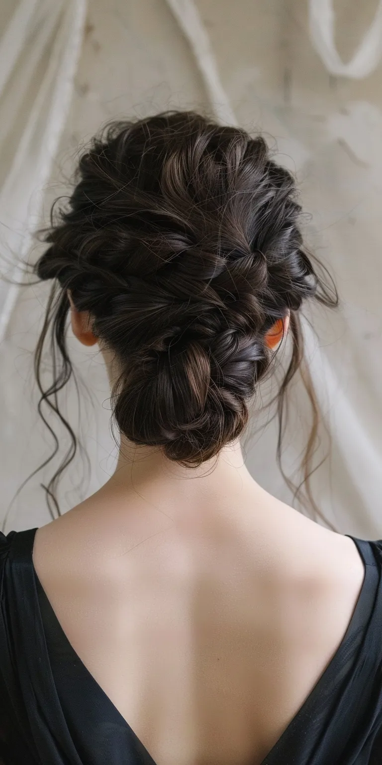 ball hairstyles Updo, French braid, Waterfall braids, Milkmaid Chignon