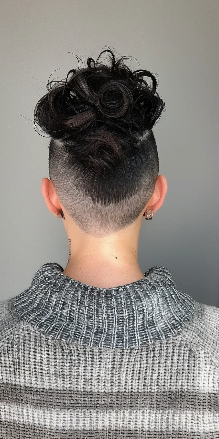 undercut hair styles Asymmetric cut, Pompadour, Updo, French twist, Mohawk