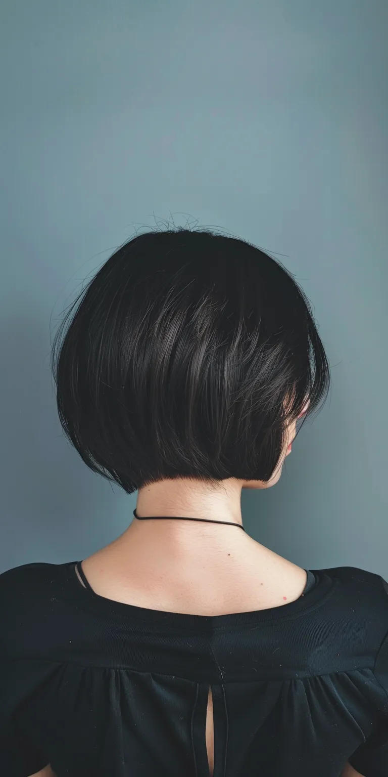 medium short hairstyles Asymmetric cut, Bob Pixie Short brush Japanese women's