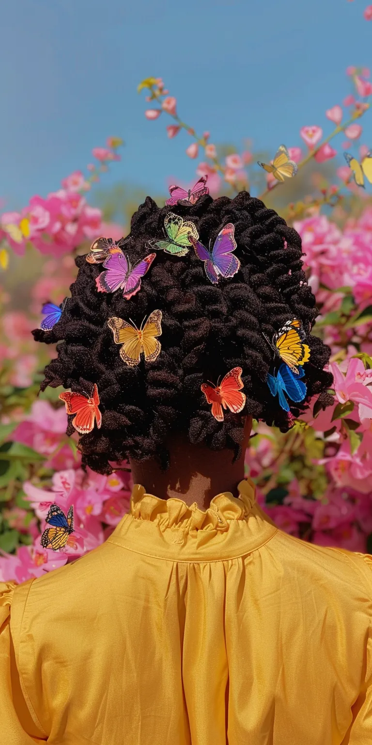 butterfly locs Butterfly haircut, Kinky hair, Digital perm, Afro puffs, Beehive