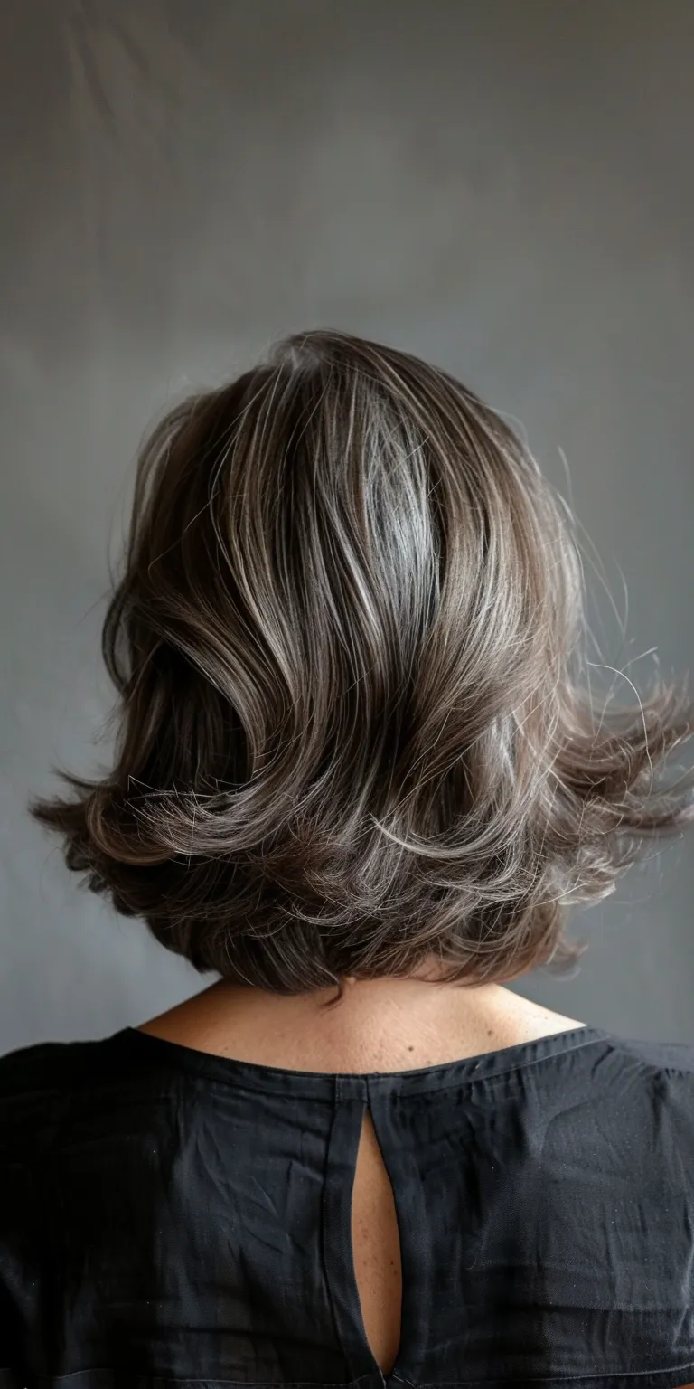 mid length hair styles Asymmetric cut, Layered hair, Digital perm, Bob Short brush cut