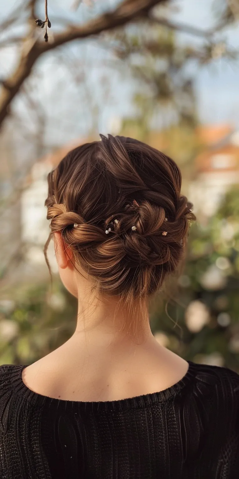 cute easy hairstyles Updo, Milkmaid braid, Chignon, French twist, Ballerina bun