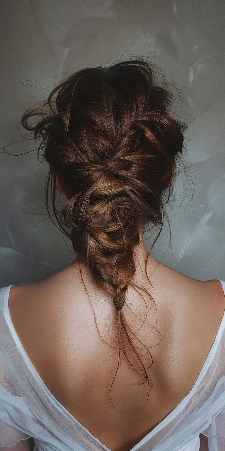 hair style woman French braid, Braid, Waterfall braids, Chignon, Updo