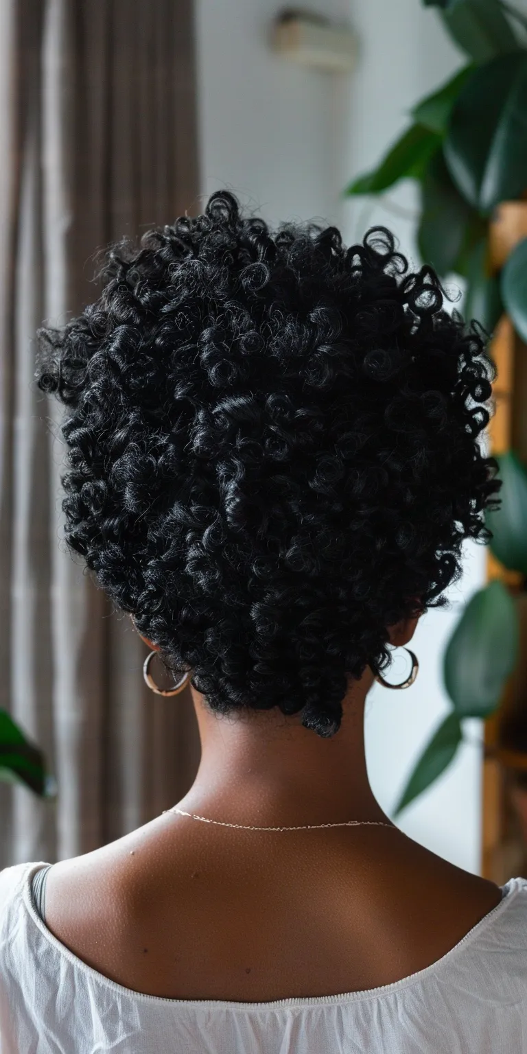 short curly hairstyles Kinky hair, Afro puffs, Digital perm, Jheri curl, Asymmetric cut