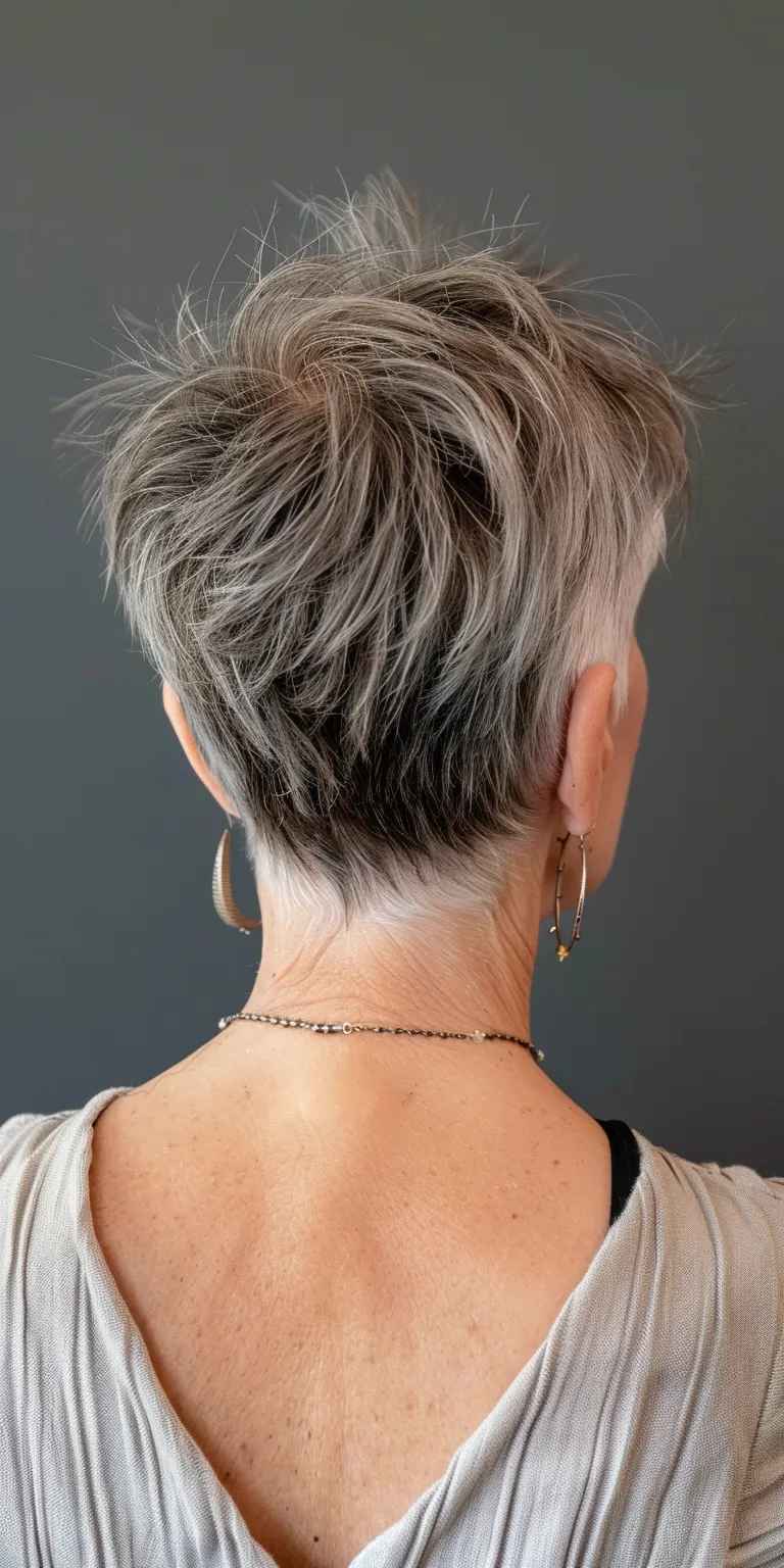 short thick hairstyles Asymmetric cut, Short brush Tonsure, Pixie Digital perm