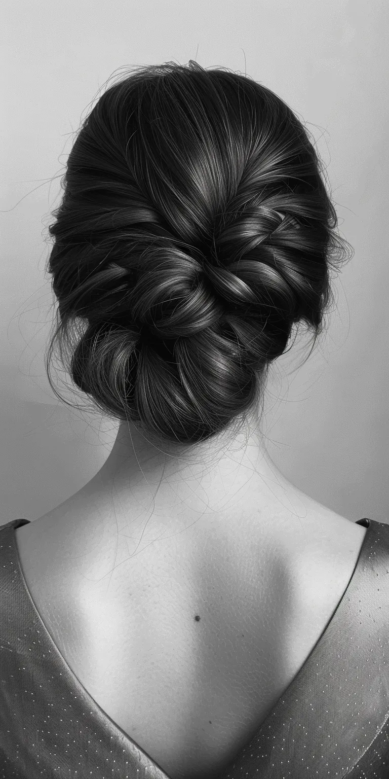 hairstyle for round chubby face Chignon, Updo, French braid, twist, Milkmaid braid