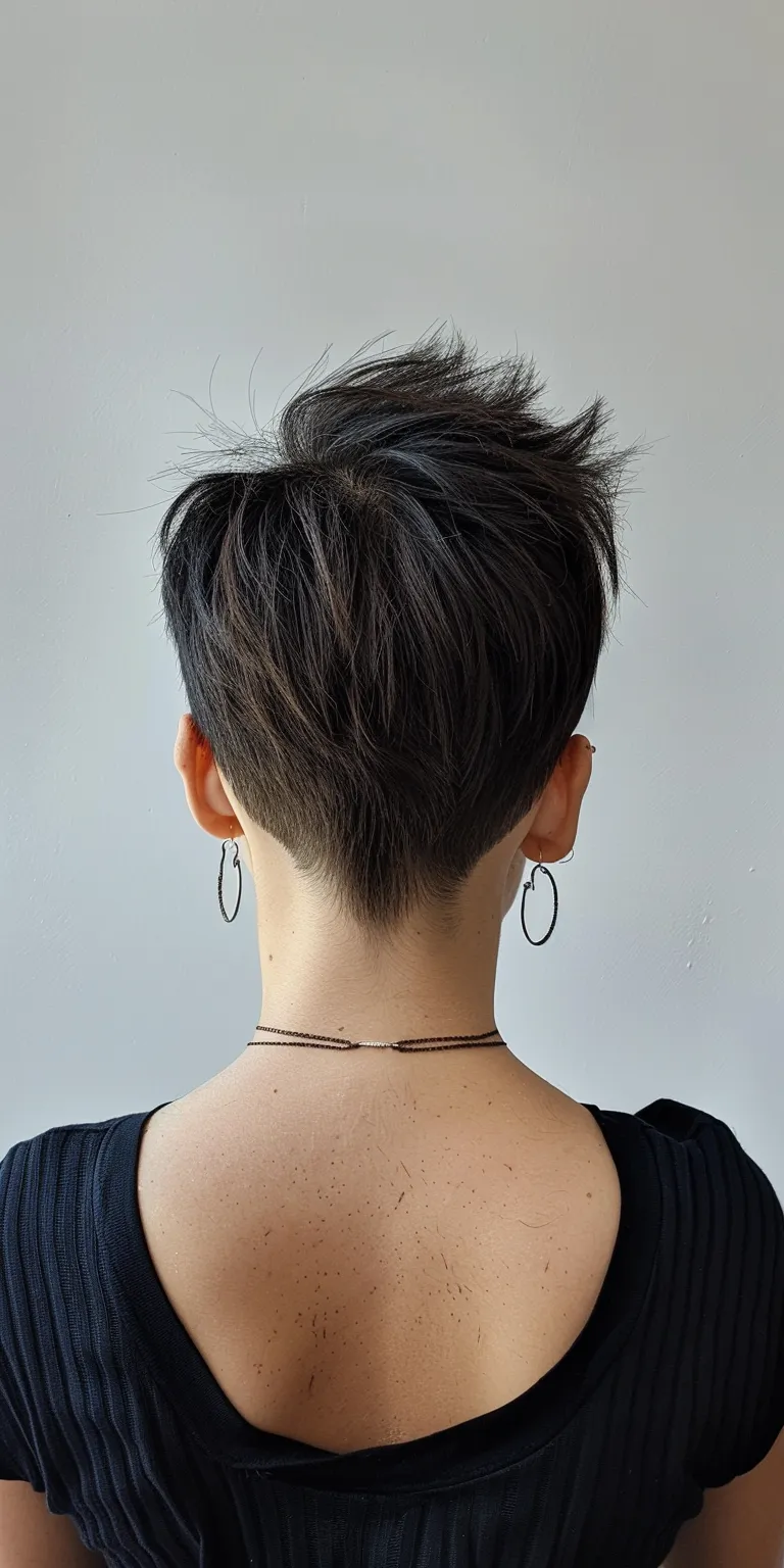 short haircuts for round faces Asymmetric cut, Short brush Pixie Butterfly haircut, French twist