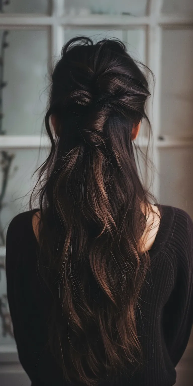 long hair styles for women Updo, Layered hair, Chignon, Braid, Milkmaid braid