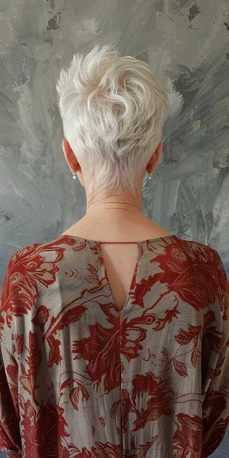 short hair styles for older women Short brush cut, Asymmetric Pixie Digital perm, Pompadour