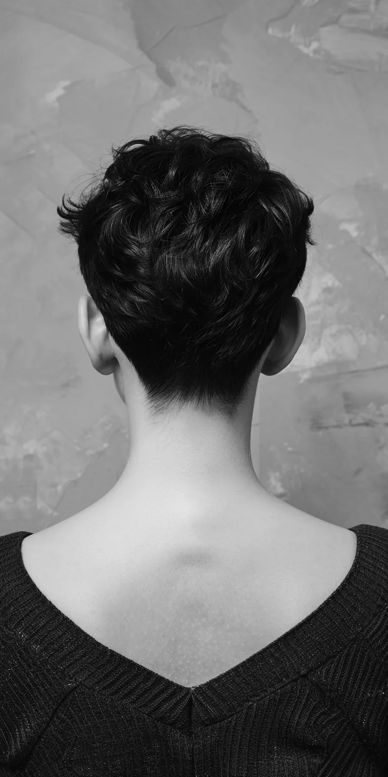 short pixie cuts for women Asymmetric cut, Pixie Chignon, Short brush Updo