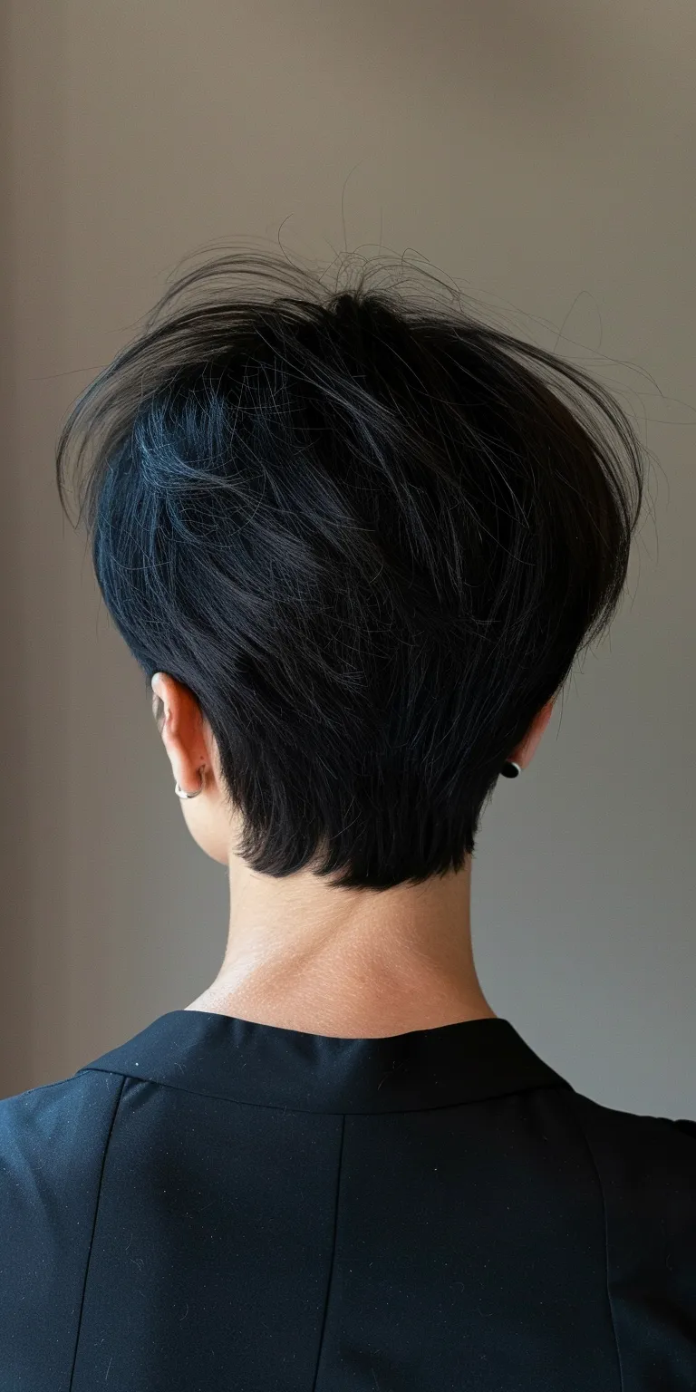 short hairstyles for fat faces and double chins Asymmetric cut, Japanese women's hairstyles, Pompadour, Short brush Pixie cut