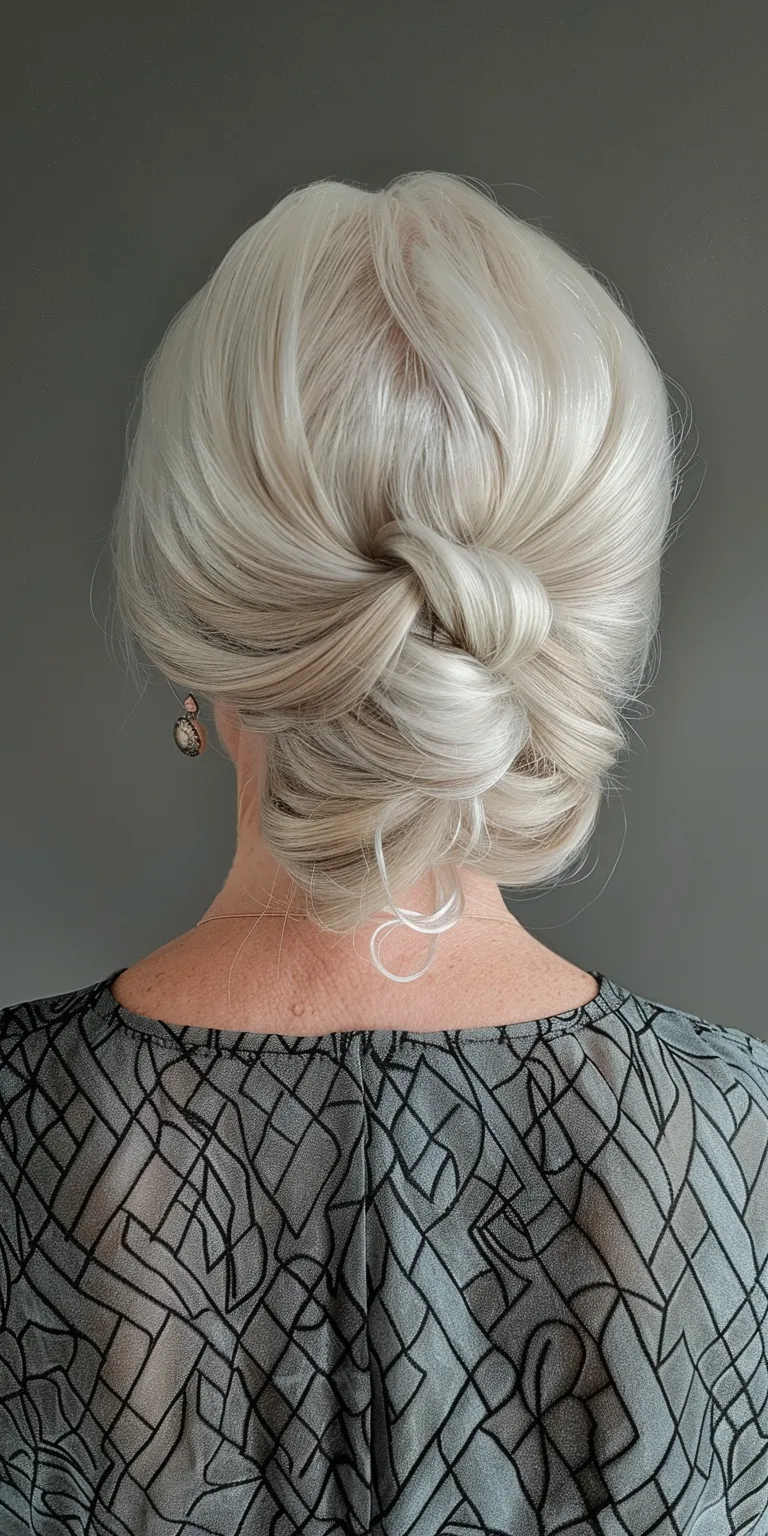 hairstyles for older women Updo, Chignon, French twist, Ballerina bun, Feathered hair