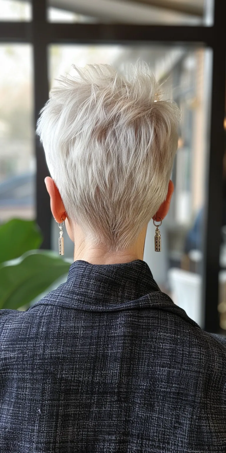 short pixie cuts for women Asymmetric cut, Short brush Pixie Pompadour, Butterfly haircut